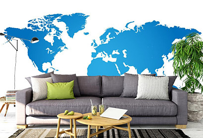 Tapeta Mapa sveta modrá 1521